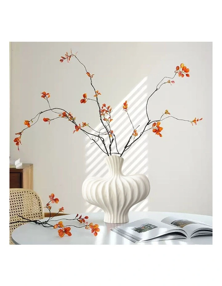 SOGA 2 Pack 24cm Matte White Ceramic Vases image 6