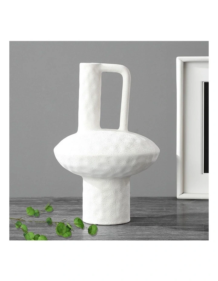 SOGA 2 Pack 30cm White Modern Ceramic Vases image 2