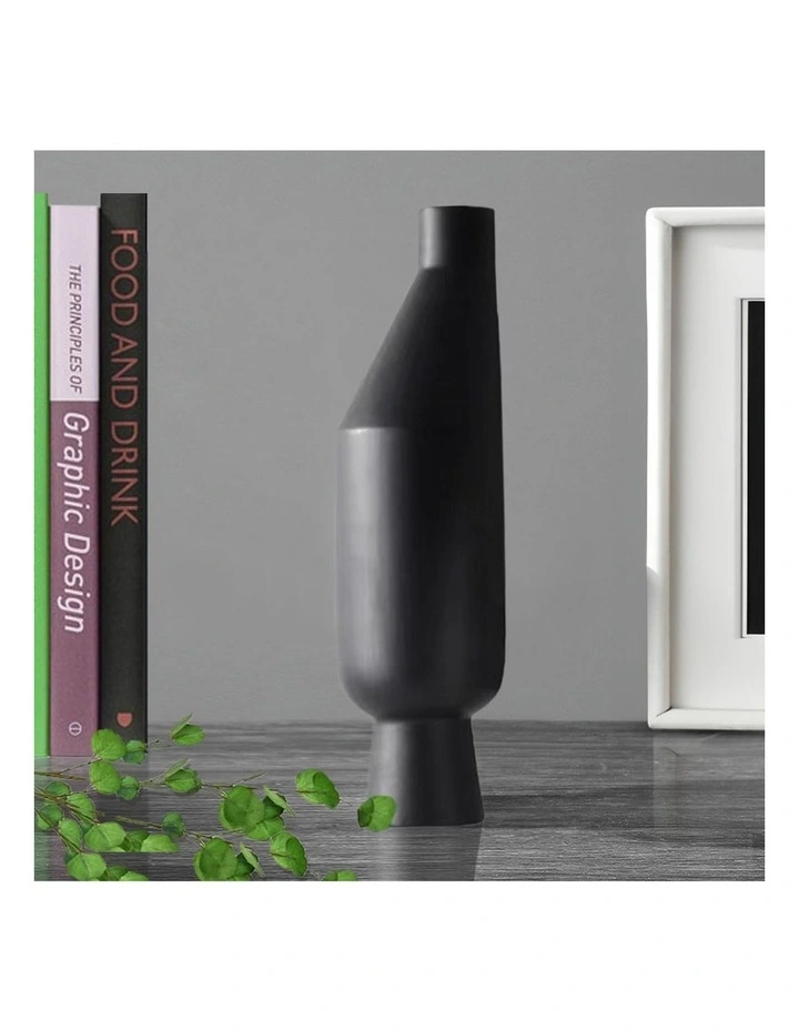 SOGA 2 Pack 52cm Tall Black Minimalist Ceramic Vases image 3