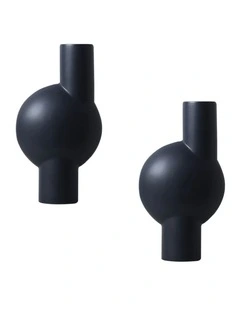 SOGA 2 Pack 32cm White Abstract Ceramic Vases