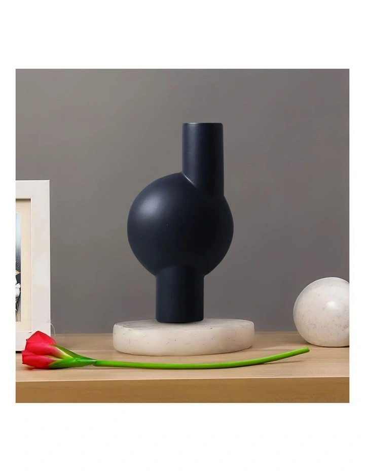 SOGA 2 Pack 32cm White Abstract Ceramic Vases image 3