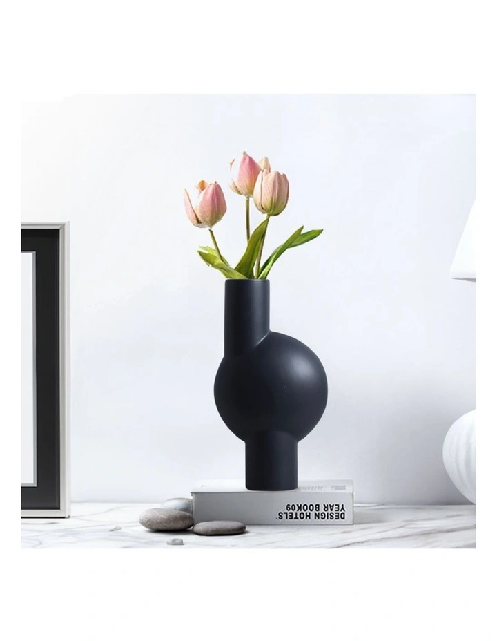 SOGA 2 Pack 32cm White Abstract Ceramic Vases image 4