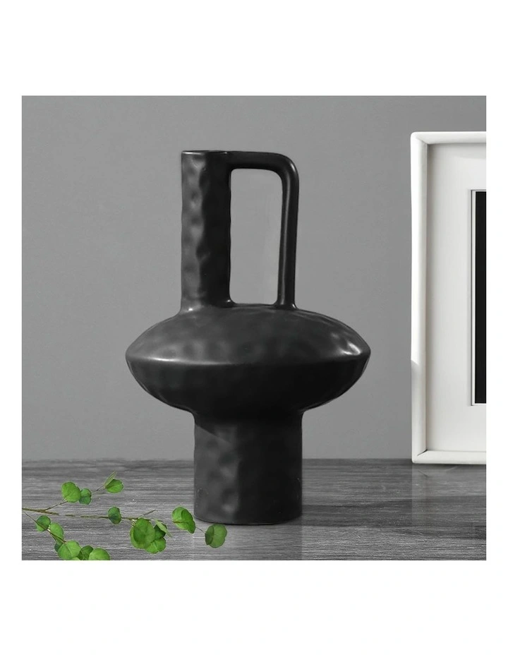 SOGA 2 Pack 30cm Black Modern Ceramic Vases image 2