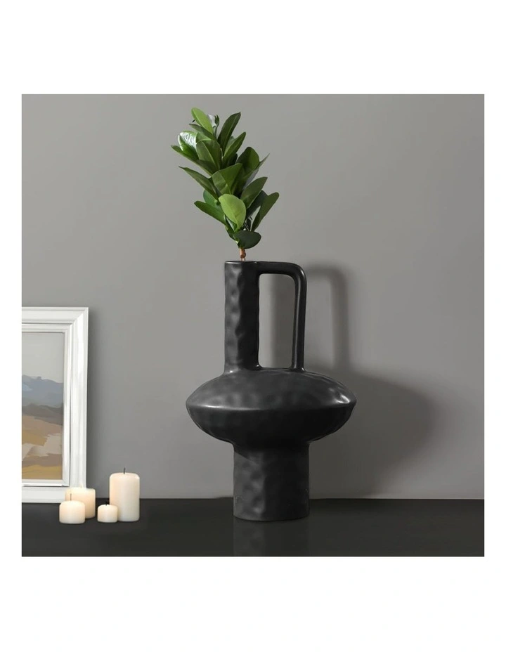 SOGA 2 Pack 30cm Black Modern Ceramic Vases image 3