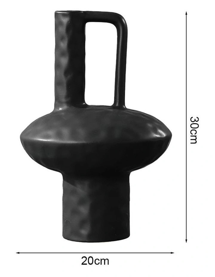 SOGA 2 Pack 30cm Black Modern Ceramic Vases image 5