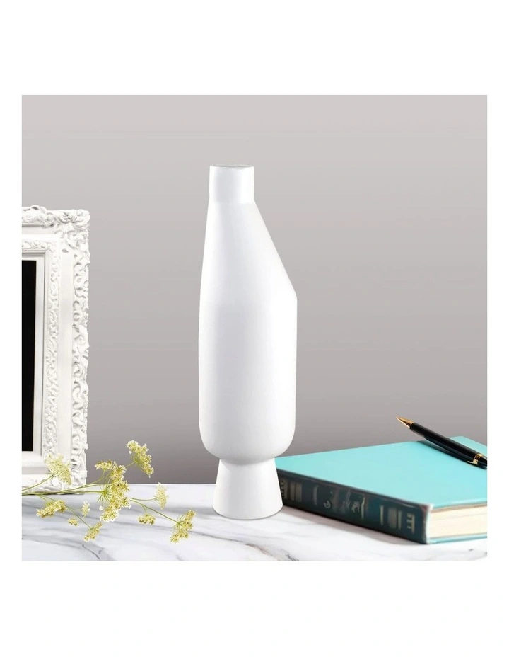 SOGA 2 Pack 52cm Tall White Minimalist Ceramic Vases image 2