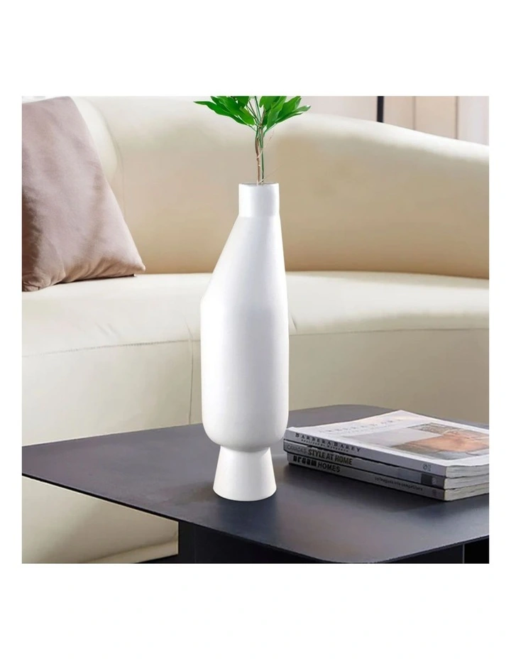 SOGA 2 Pack 52cm Tall White Minimalist Ceramic Vases image 4