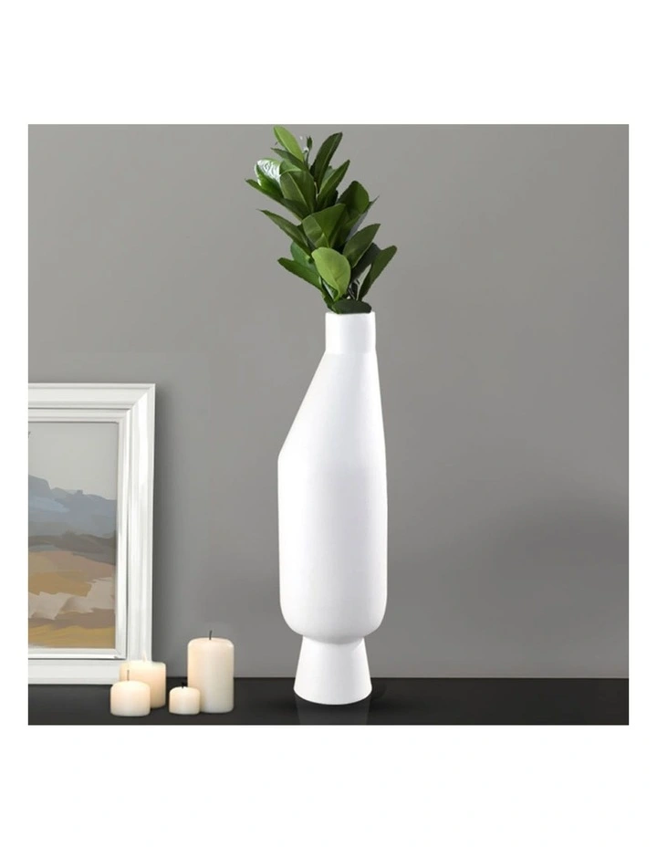 SOGA 2 Pack 52cm Tall White Minimalist Ceramic Vases image 6