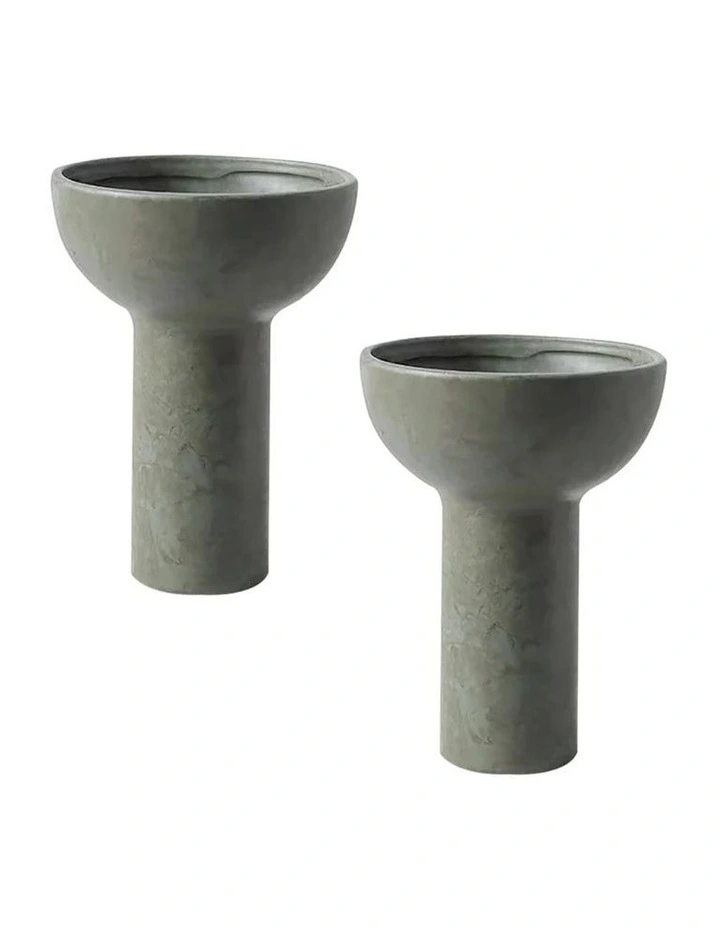 SOGA 2 Pack 20cm White Nordic Ceramic Vases image 1