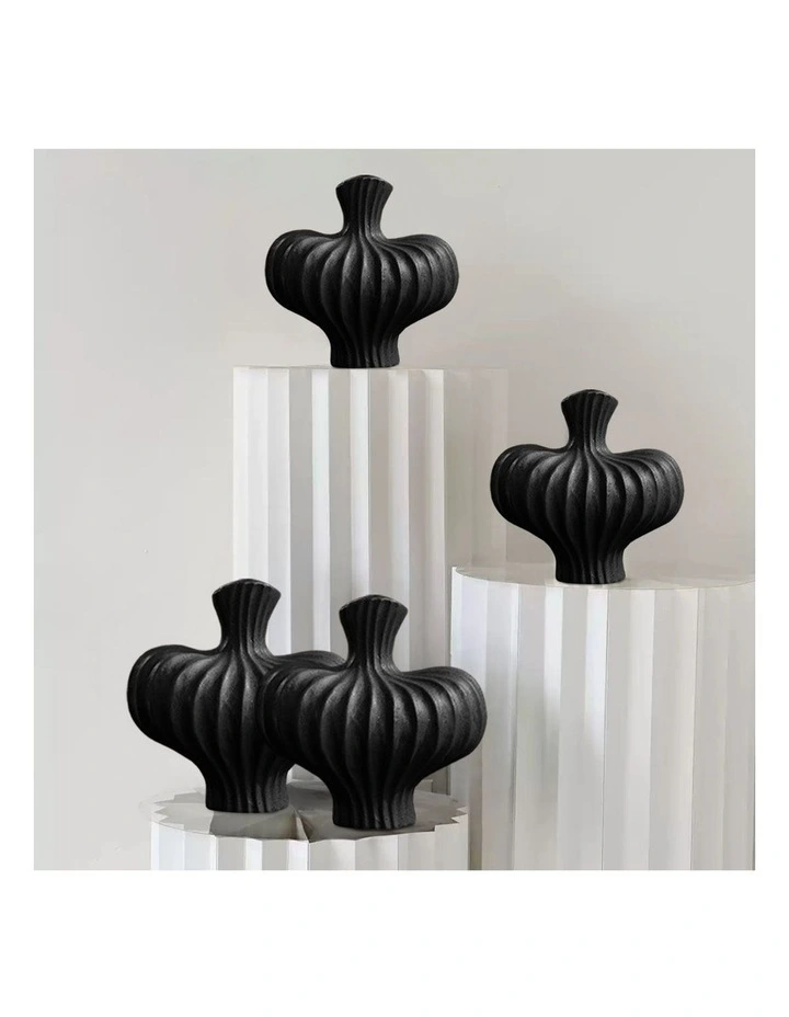 SOGA 2 Pack 24cm Matte Black Ceramic Vases image 3