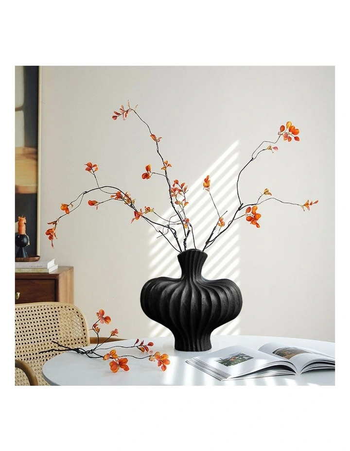 SOGA 2 Pack 24cm Matte Black Ceramic Vases image 4