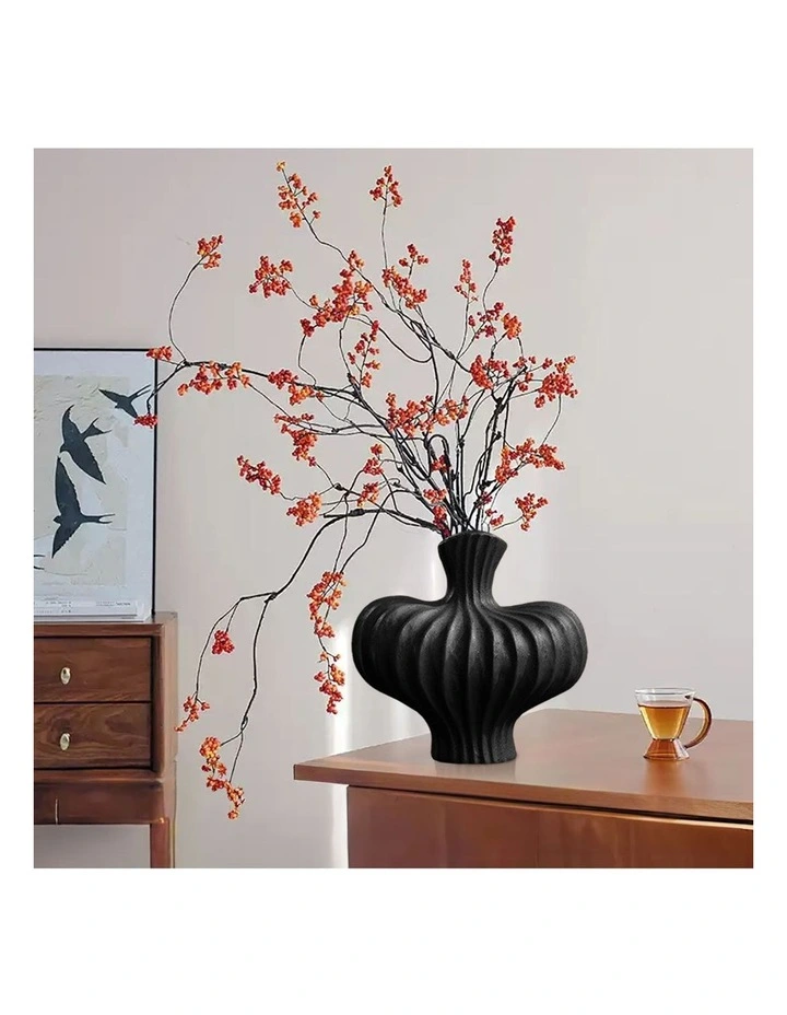 SOGA 2 Pack 24cm Matte Black Ceramic Vases image 6