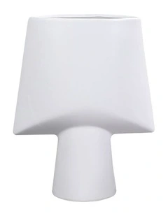 SOGA 26cm White Geometric Ceramic Vase
