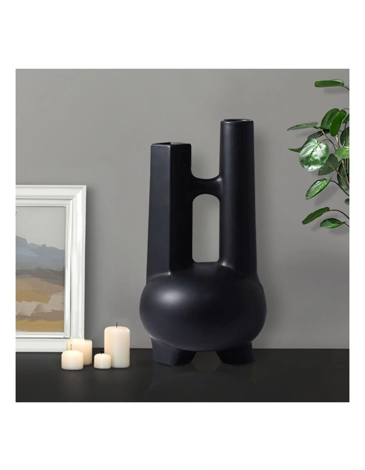 SOGA Modern Double-Tube Geometric Decorative Vase image 4