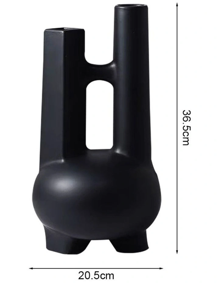 SOGA Modern Double-Tube Geometric Decorative Vase image 5
