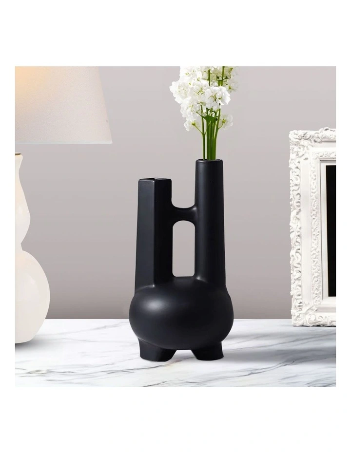 SOGA Modern Double-Tube Geometric Decorative Vase image 7