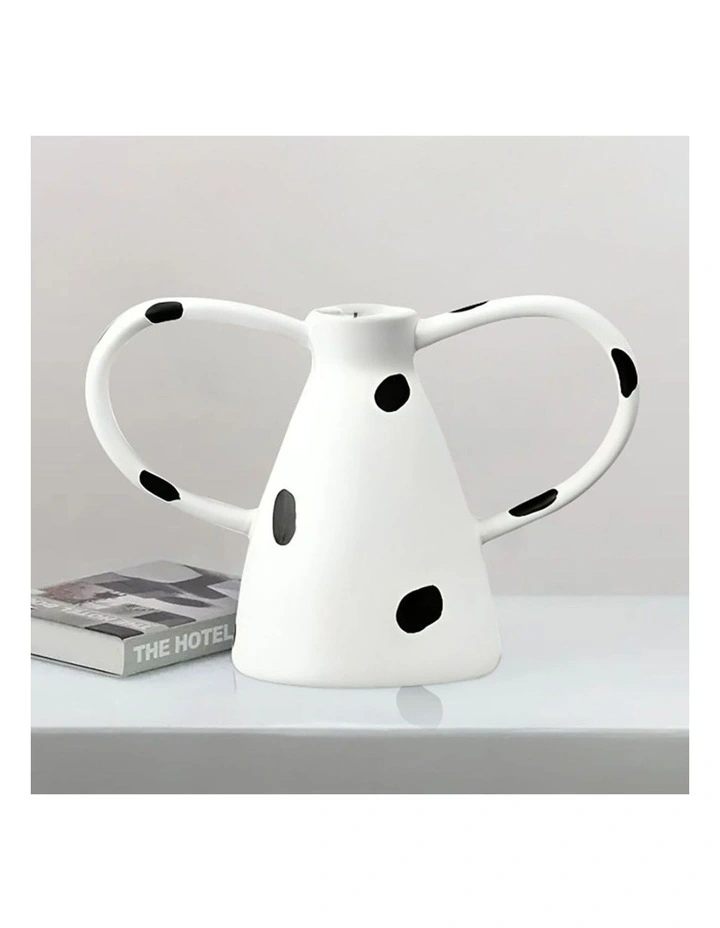 SOGA 2 Pack 24cm Polka Dot Ceramic Vases image 2