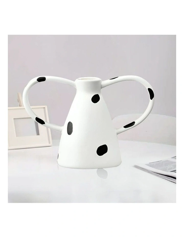 SOGA 2 Pack 24cm Polka Dot Ceramic Vases image 3
