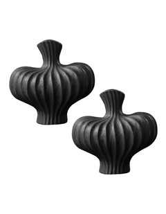SOGA 2 Pack 30cm Large Black Ceramic Vases