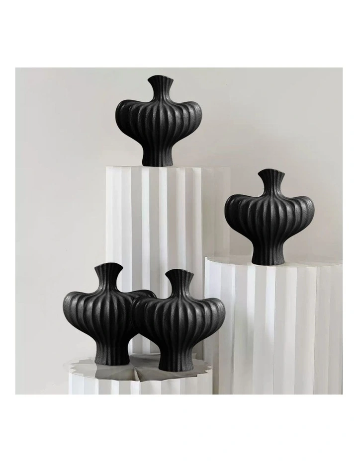 SOGA 2 Pack 30cm Large Black Ceramic Vases image 3
