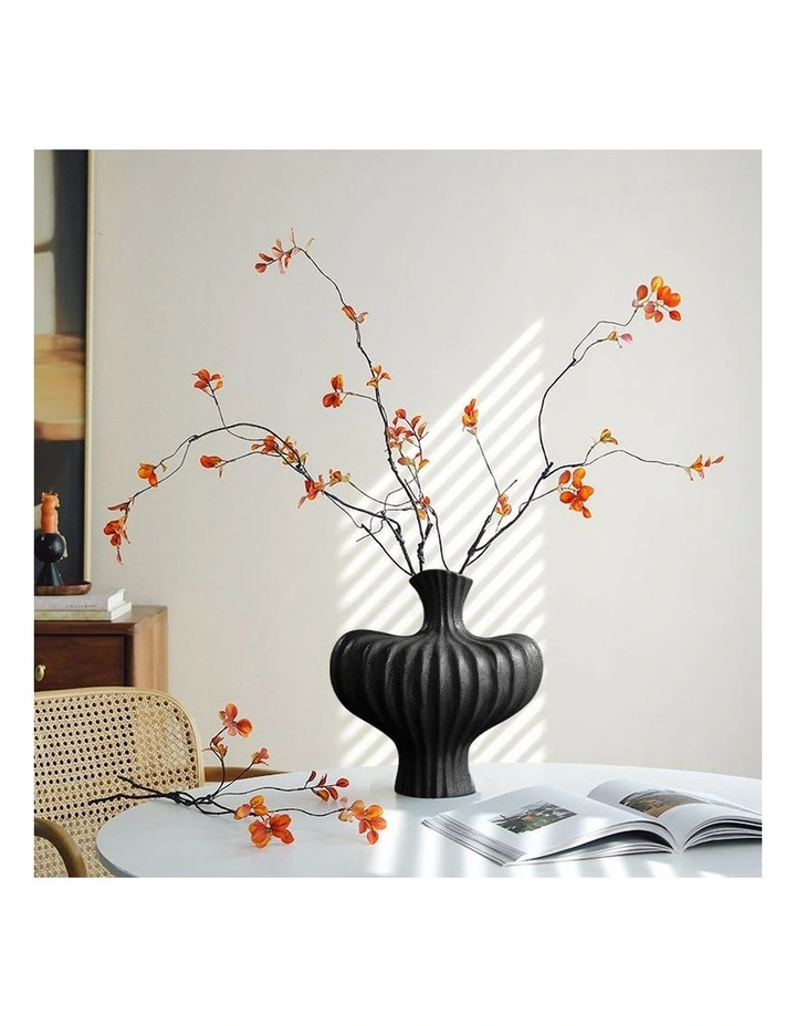 SOGA 2 Pack 30cm Large Black Ceramic Vases image 4