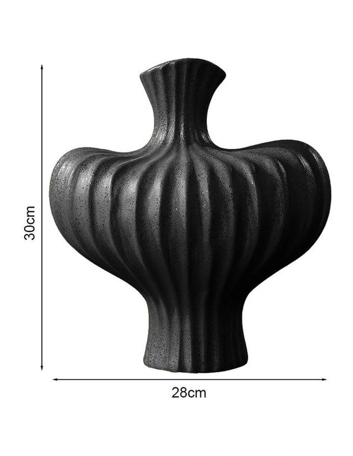 SOGA 2 Pack 30cm Large Black Ceramic Vases image 5
