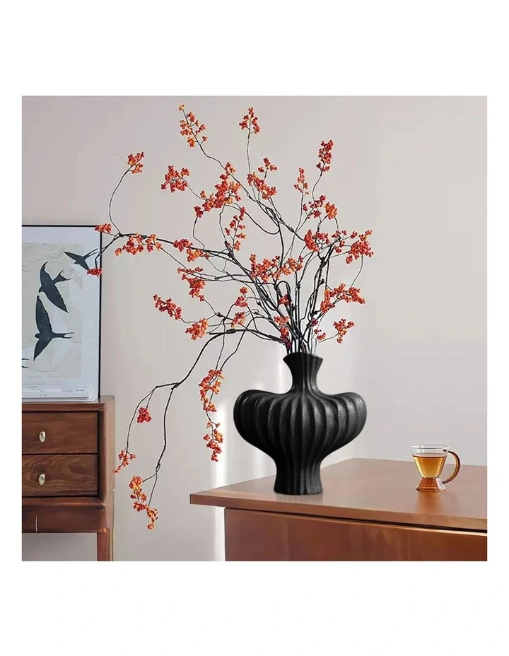 SOGA 2 Pack 30cm Large Black Ceramic Vases image 6