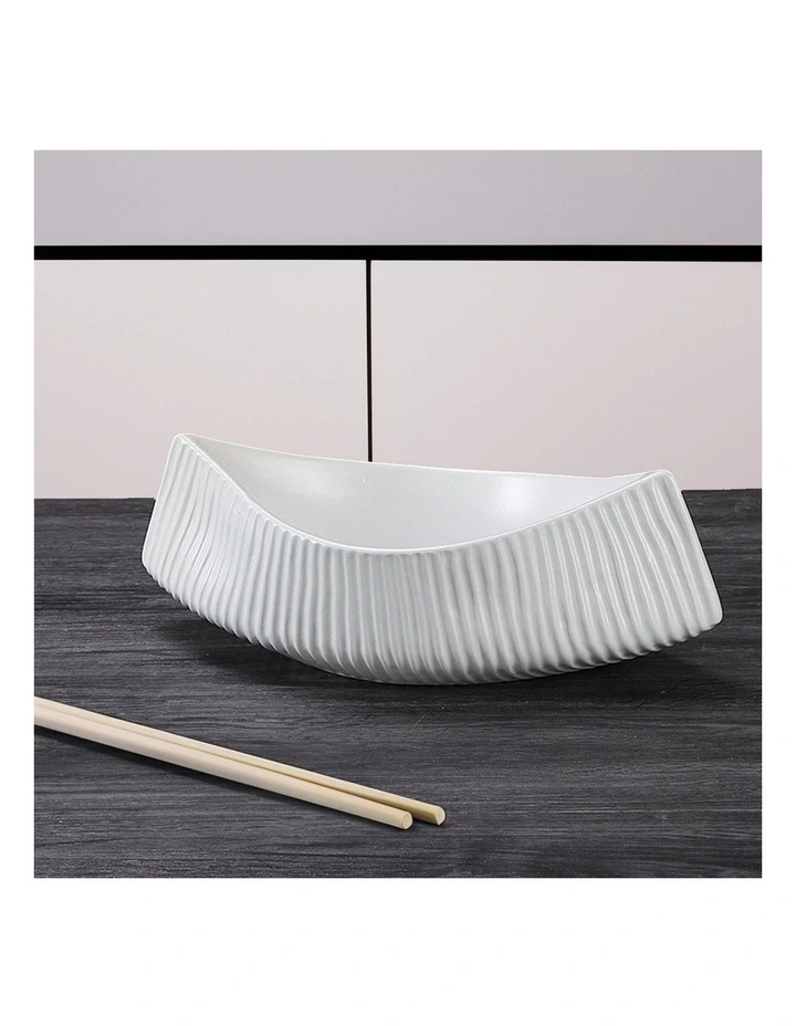 SOGA 2 Pack 37cm Ceramic Boat-Shaped Decorative Trays image 2