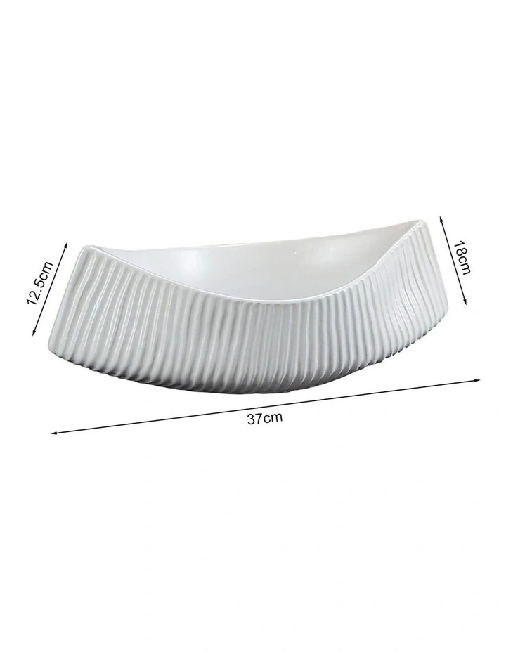 SOGA 2 Pack 37cm Ceramic Boat-Shaped Decorative Trays image 5