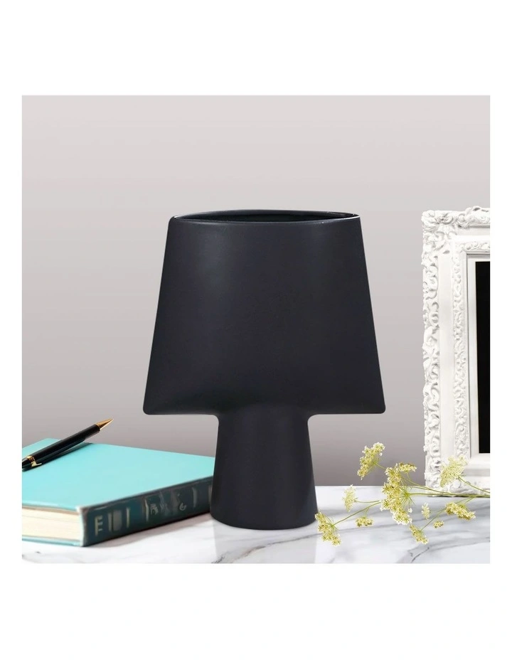 SOGA 2 Pack 26cm Black Geometric Ceramic Vases image 2