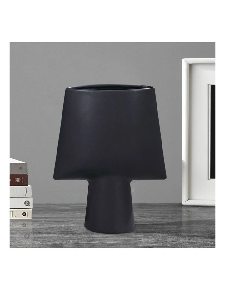 SOGA 2 Pack 26cm Black Geometric Ceramic Vases image 3