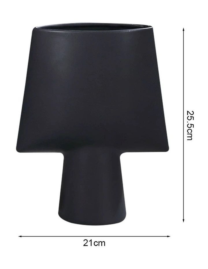 SOGA 2 Pack 26cm Black Geometric Ceramic Vases image 5