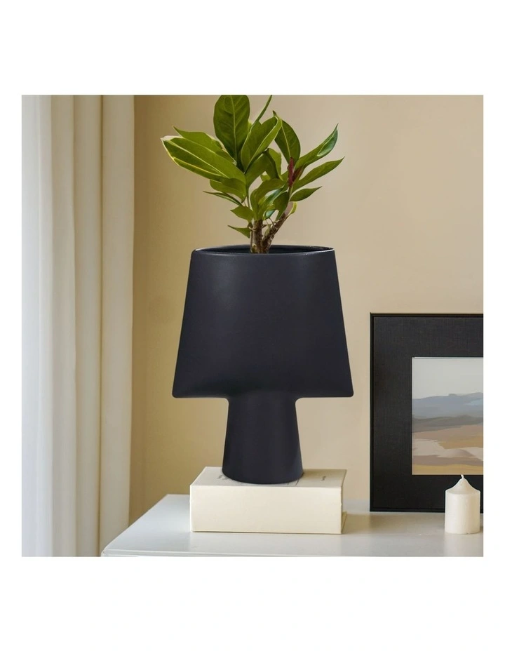 SOGA 2 Pack 26cm Black Geometric Ceramic Vases image 6