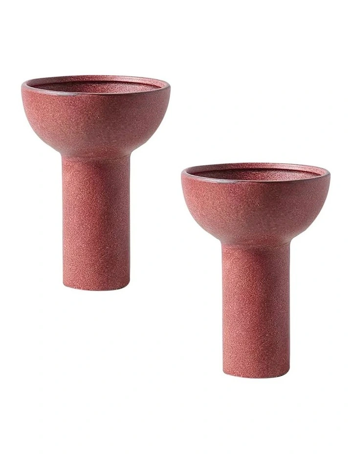 SOGA 2 Pack 20cm Black Nordic Ceramic Vases image 1