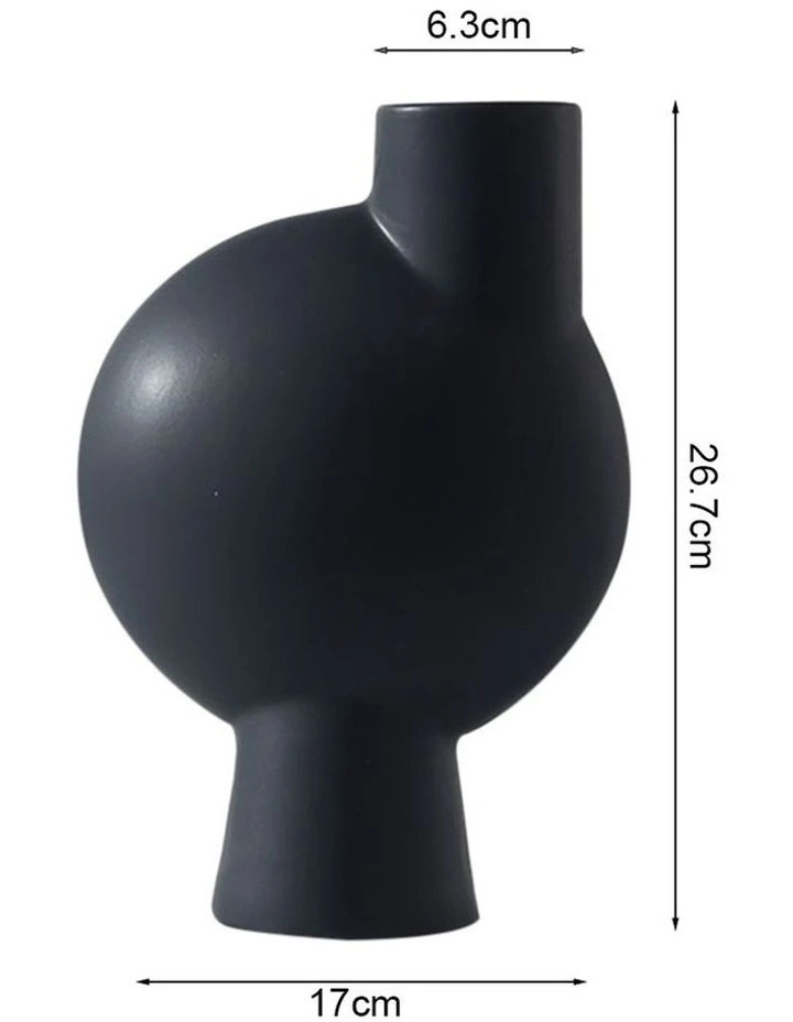 SOGA 2 Pack 27cm White Abstract Narrow-Neck Ceramic Vases image 5