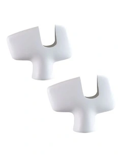 SOGA 2 Pack 35cm White Curved Sculptural Ceramic Vases