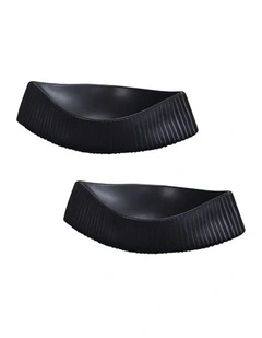 SOGA 2 Pack 37cm Ceramic Boat-Shaped Decorative Plates