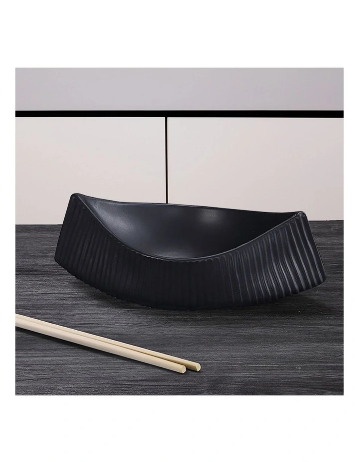 SOGA 2 Pack 37cm Ceramic Boat-Shaped Decorative Plates image 2