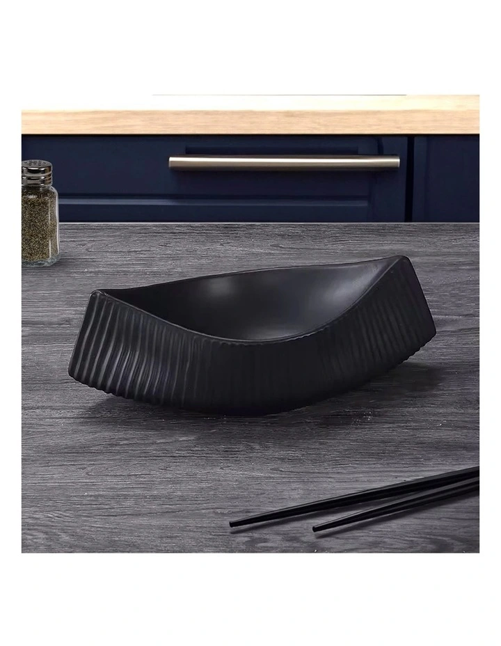 SOGA 2 Pack 37cm Ceramic Boat-Shaped Decorative Plates image 4