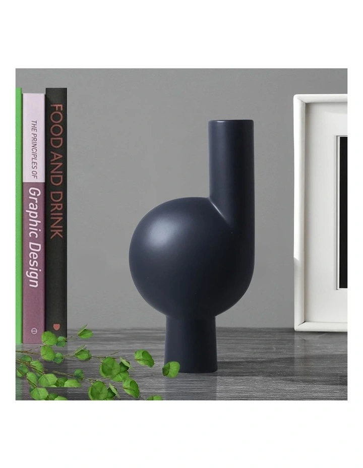 SOGA 37cm Large White Abstract Narrow-Neck Ceramic Vase image 2