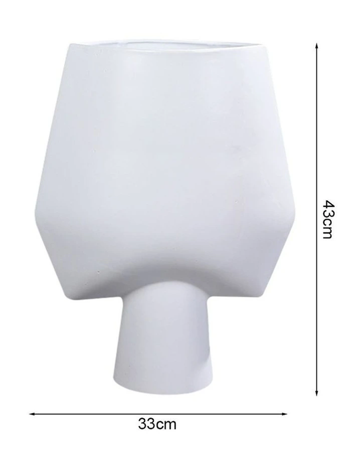 SOGA 43cm White Abstract Square Ceramic Vase image 5
