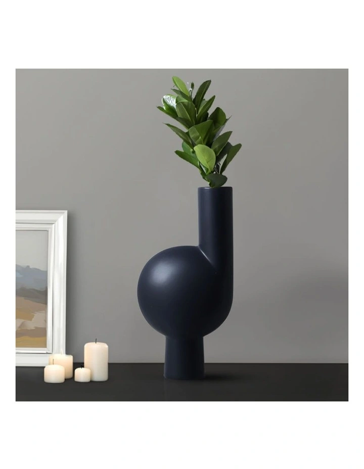 SOGA 2 Pack 37cm White Abstract Narrow-Neck Ceramic Vases image 6