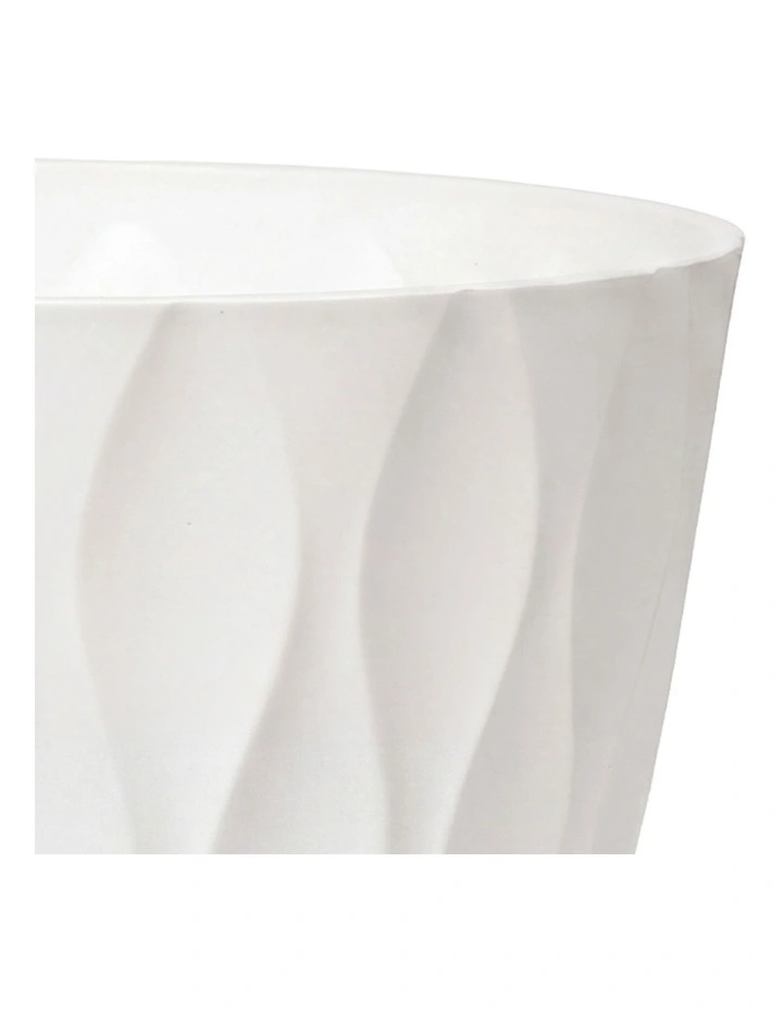 Toque Plant Pots 5 Pcs 8 Inchs Plastic Planter Pots with Drainage Saucers White image 4