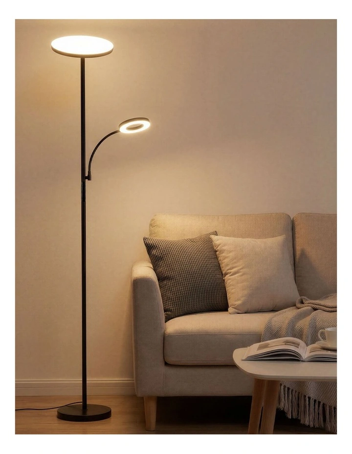 Emitto Modern Floor Lamp 2-in-1 Adjustable Reading Light Remote Control Timer image 7
