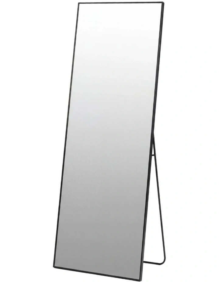Yezi Rectangular Full Length Mirror 165x60cm Black Standing Floor Wall Leaning image 1