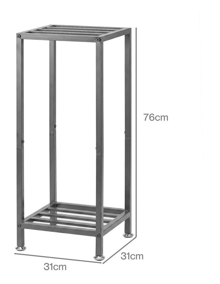 Levede Metal Plant Stand 76cm Tall 2 Tier Indoor Corner Shelf Black Display Rack image 3