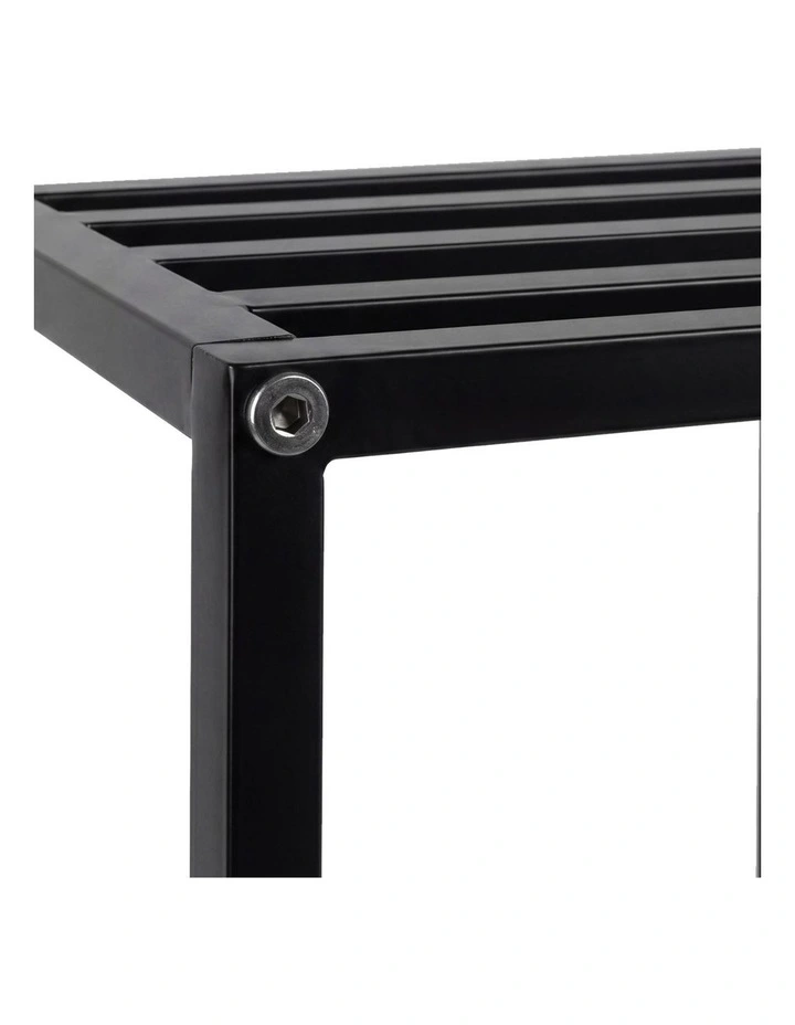 Levede Metal Plant Stand 76cm Tall 2 Tier Indoor Corner Shelf Black Display Rack image 5