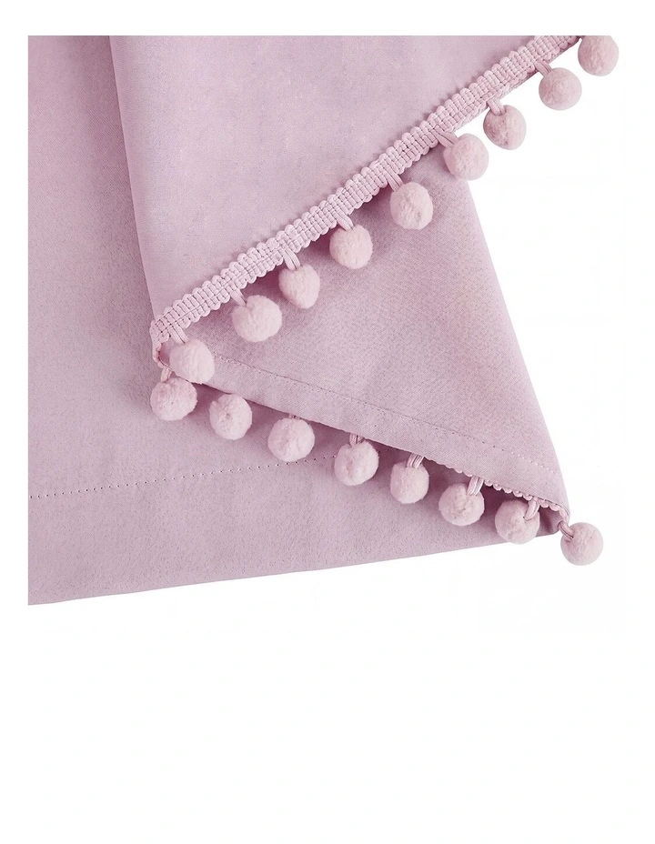 Marlow Blackout Curtains Pink 2 Panels Thermal Insulated Pom Pom 132cm x 160cm image 5