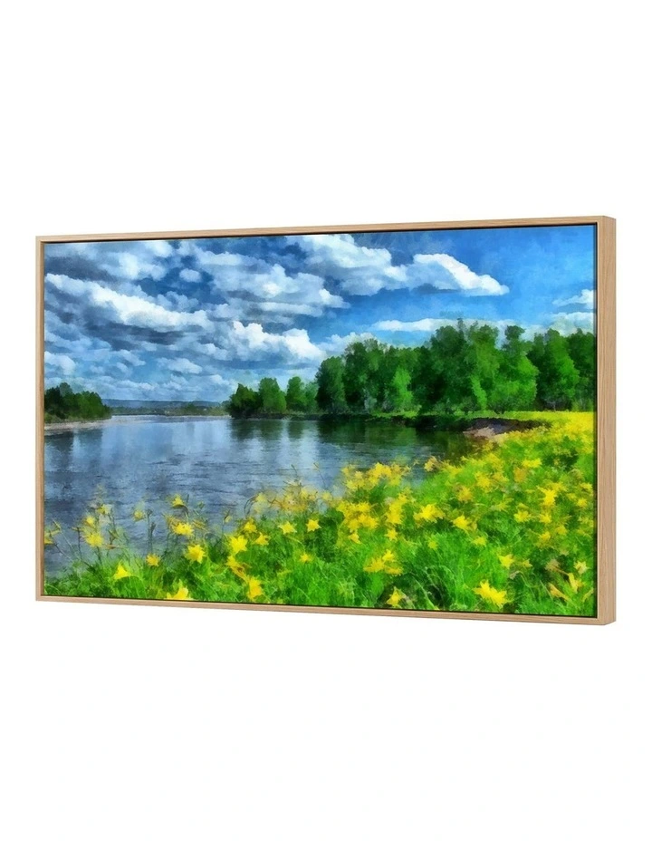 Yezi Modern Canvas Wall Art Framed Landscape Painting Large Wall Decor 80x120cm image 1