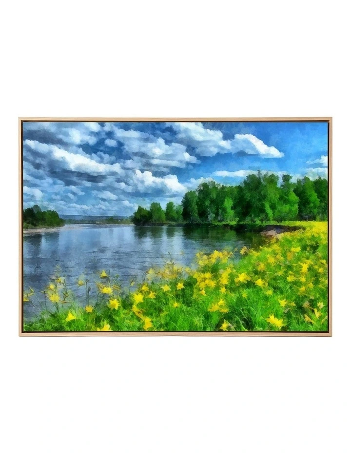 Yezi Modern Canvas Wall Art Framed Landscape Painting Large Wall Decor 80x120cm image 2
